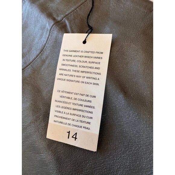 NWT Grey Bagatelle 100% Genuine Leather Straight Leg Pants Sz 14 Vintage Chic - Picture 6 of 10